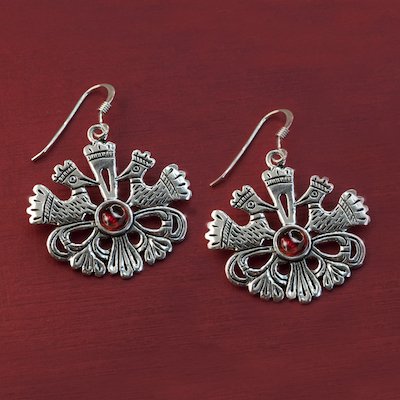 Orecchini pendenti con pavoncelle Puzones