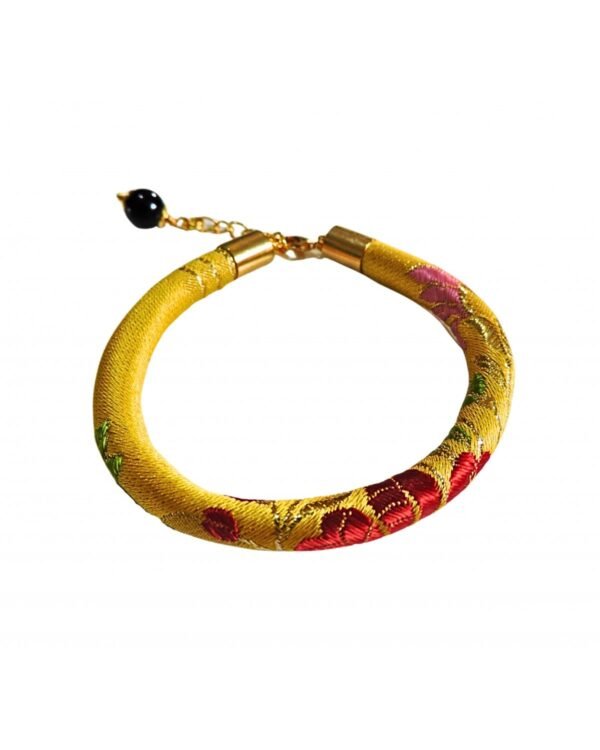 BRACCIALE TUBOLARE IN BROCCATO SARDO GIALLO