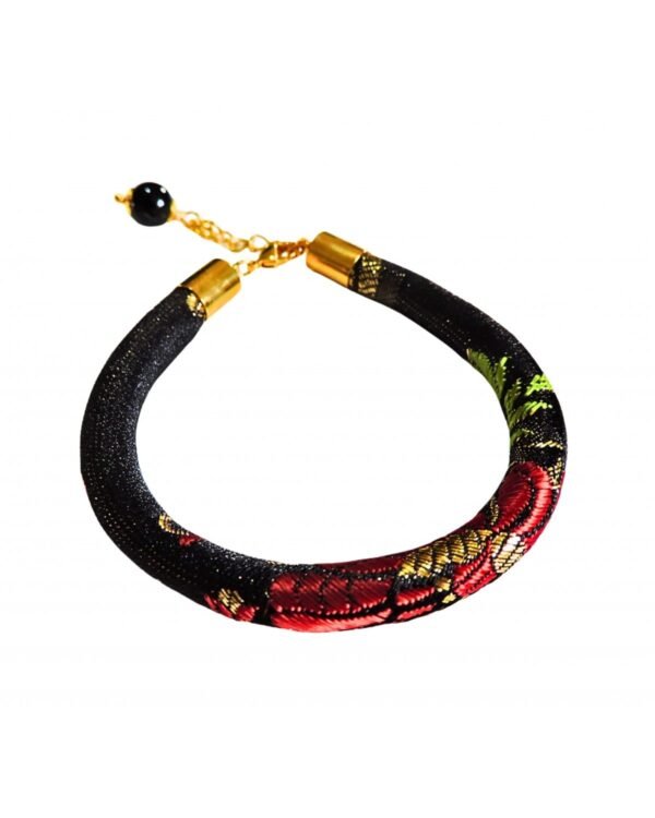 BRACCIALE TUBOLARE IN BROCCATO SARDO NERO