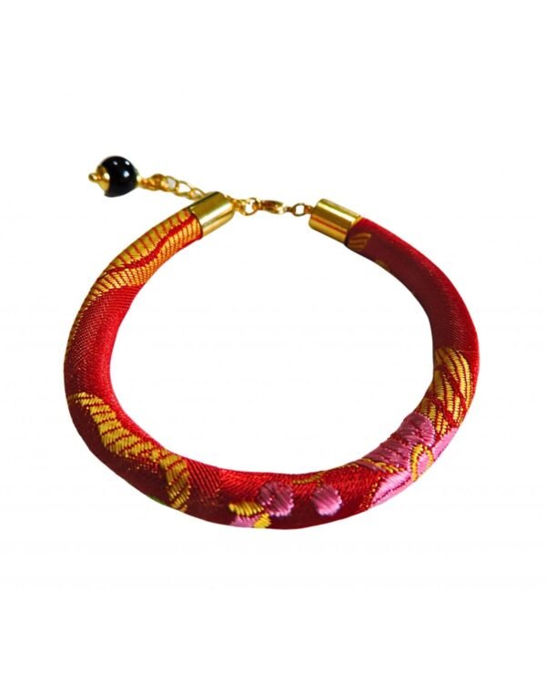 BRACCIALE TUBOLARE IN BROCCATO SARDO ROSSO