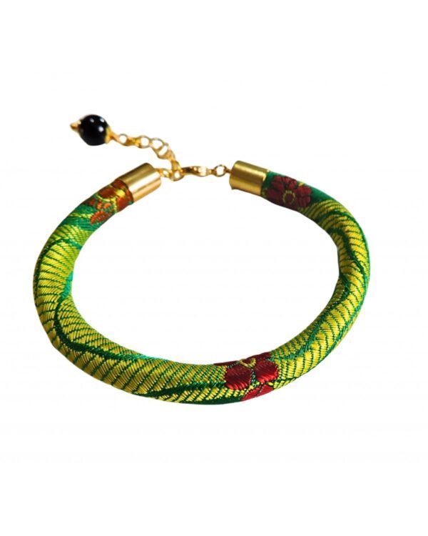 BRACCIALE TUBOLARE IN BROCCATO SARDO VERDE