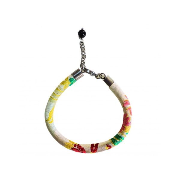 BRACCIALE TUBOLARE IN BROCCATO SARDO COLOR BIANCO