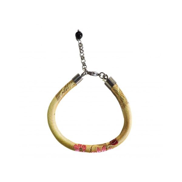 bracciale tubolare in broccato sardo color oro