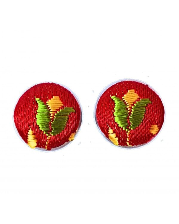 giuggiole orecchini in broccato rosso