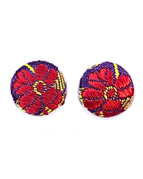 giuggiole orecchini in broccato sardo viola
