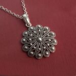 Ciondolo bottone sardo in filigrana Rosetta