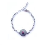 bracciale brunito con bottone sardo prodotto da s'ave maria