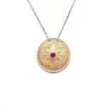 collana s'ave maria con ciondolo a bottone sardo dorato