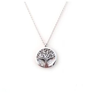 collana in argento biffacciale con albero della vita e corbula