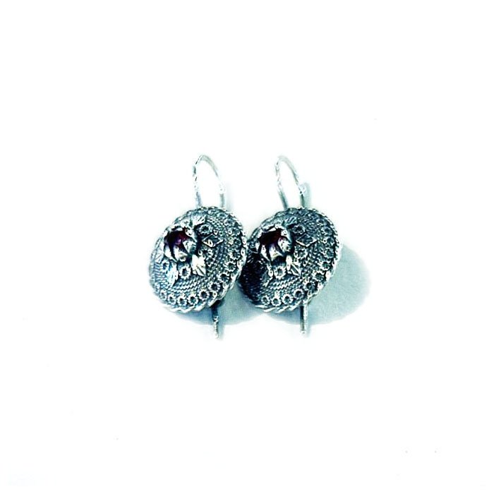orecchini sardi in argento 925 bruniti marchio s'ave maria