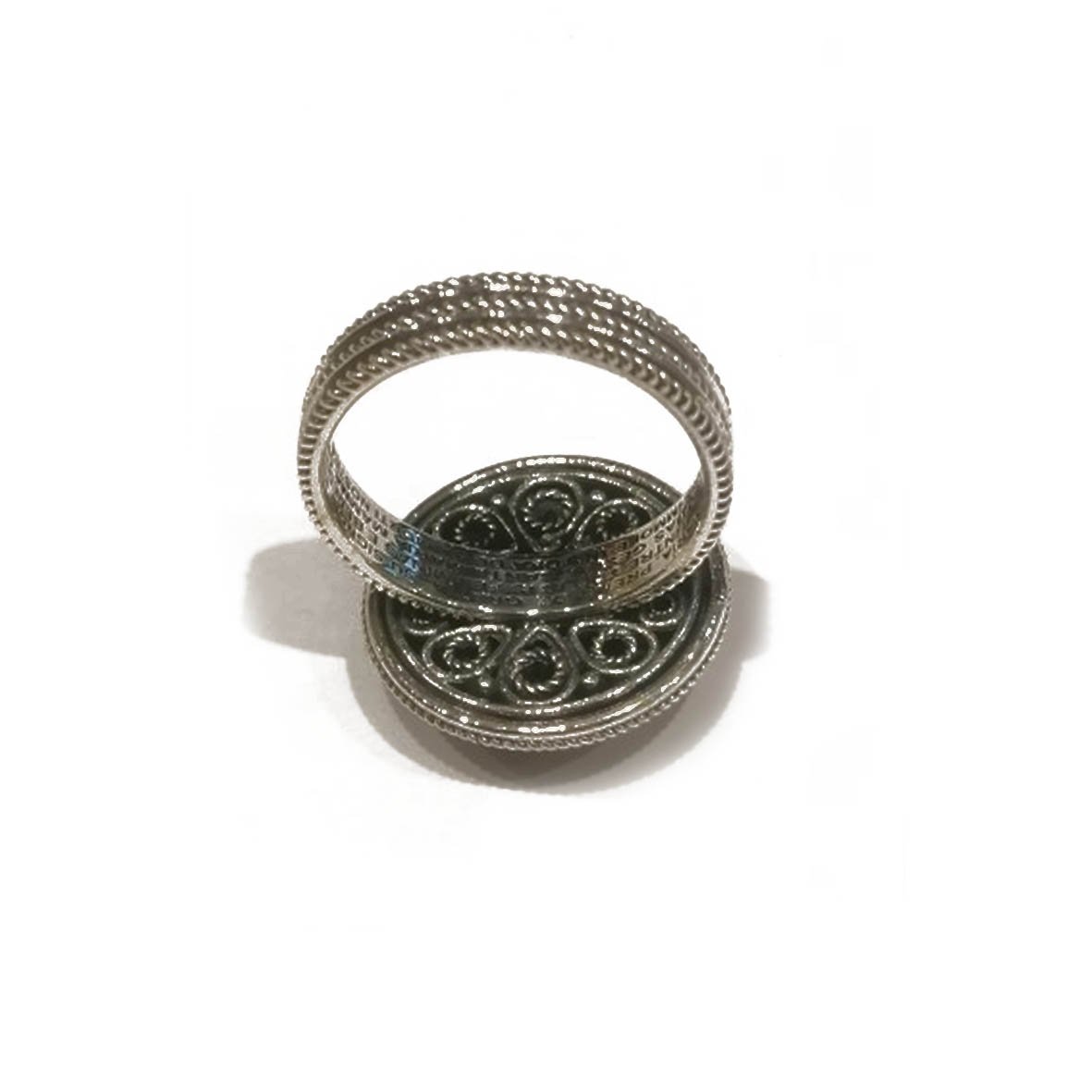 Anello bottone sardo brunito S'Ave Maria - immagine 2