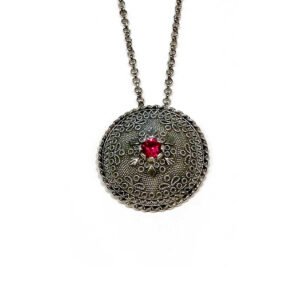 collana bottone brunita s'ave maria
