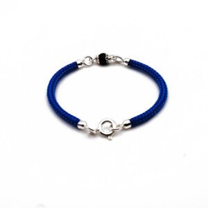 bracciale cordoncino azzurro e coccu centrale