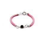 bracciale rosa in cordoncino rosa e al centro coccu