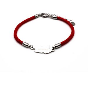 bracciale rosso con sardegna al centro