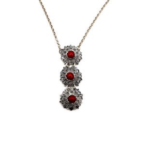 collana sarda in argento con tre ciondoli