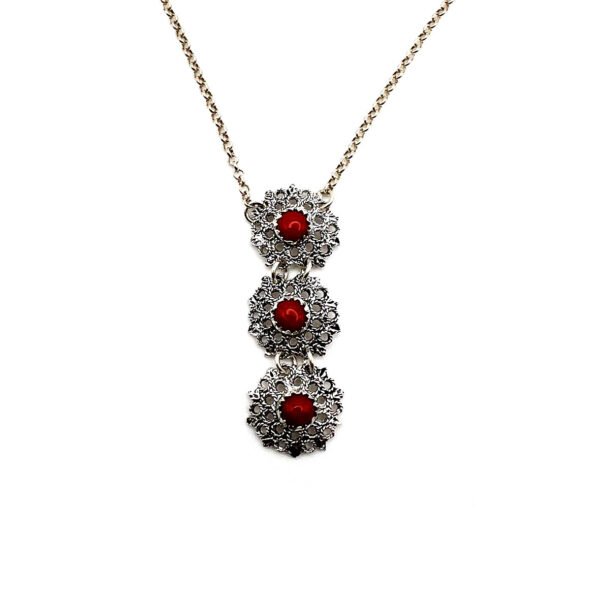 collana sarda in argento con tre ciondoli